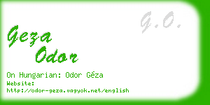 geza odor business card